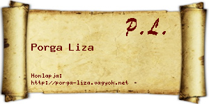 Porga Liza névjegykártya